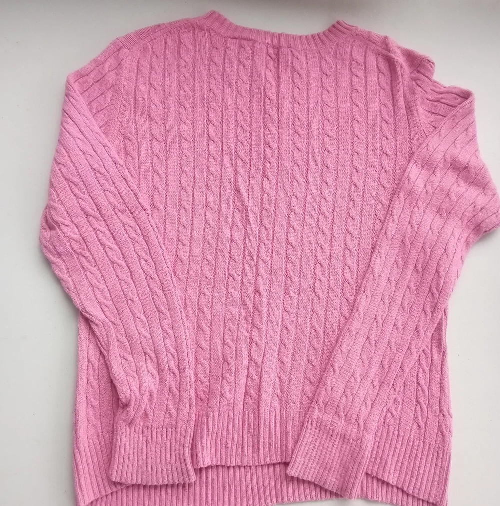 Hillard & Hanson Pink Cable-Knit Cashmere Blend Pullover Sweater, Size XL - Picture 10 of 10